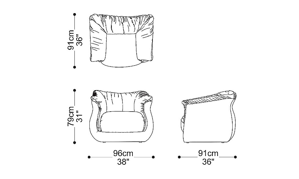 Image of the main dimensions of the product